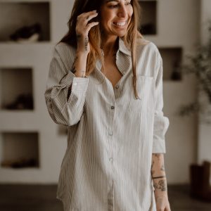 Beige striped shirt