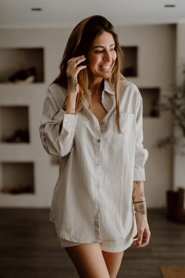 Beige striped shirt