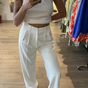 White flowing pants